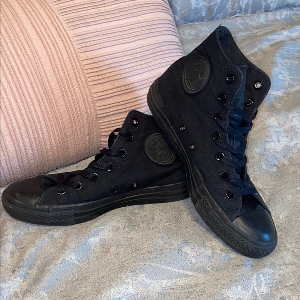 All Black High Top Converse